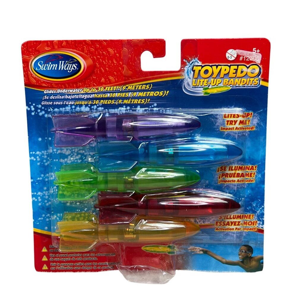 Swim Ways Toypedo Lite Up Bandits Lites Up Glides Water Swimming Pool Toys NIP